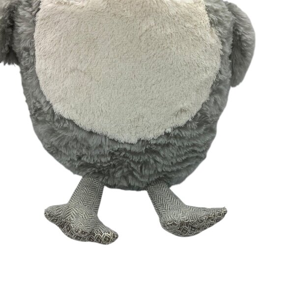 Pier 1 Imports Roxie Owl Plush Toy Pillow 17" Soft Herringbone Furry Fabric - Picture 3 of 5